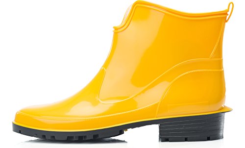 Ladeheid Gummistiefel Damen Kurz Wasserdicht Damenschuhe Elegant und Bequem LA-930 (Gelb, 41 EU)