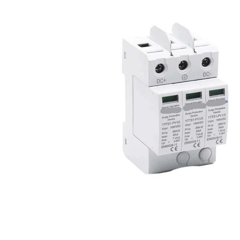 Protector contra sobretensiones T1+T2 en sistemas solares residenciales con carril de 1000V DC