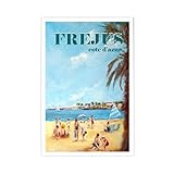 ZJIXAOSD Fréjus, Cote D'Azur, Francia, póster vintage de viaje, lienzo, decoración de pared, pósteres para el hogar, bar, restaurante, garaje, cafetería, logotipo, regalo, 12 x 18 pulgadas (30 x 45 cm