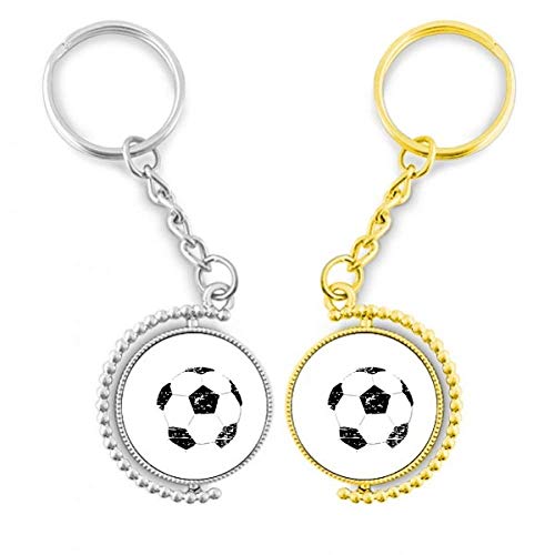 Porte-clés de la clé football modèle l'anneau de métal doré chic