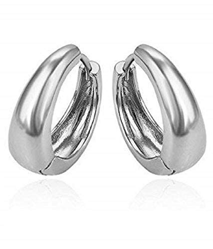 Vama Fashions Mens Jewellery Kaju Bali Salman Khan Bollywood Style Silver Hoop Earrings for Men Boys Man Unisex kan Bali Ear Rings for Mens