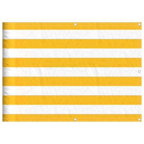 vidaXL Balkon-Sichtschutz Gelb und Weiß Gestreift 75x1000 cm, Balkonsichtschutz, Balkonbespannung, Balkon Windschutz, Sichtschutz, Balkonverkleidung