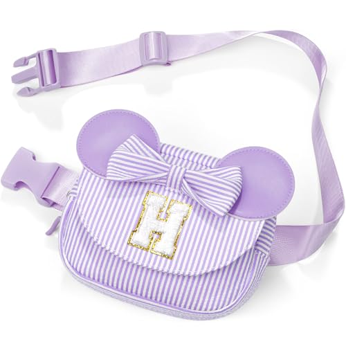 Image of Birthday Gifts for 4 5 6 7 8 9 10 11 12 13 14 Year Old Girls - Belt Bag for Kids Teens Girls 8-12, Initial Fanny Pack Belt Bag Purse for Girl Teen Daughter Sister Kids Birthday Gift Purple H