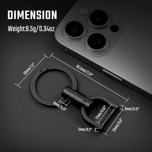 Image of KeyUnity KM13 Swivel Keychain with D Ring Key Shackle, Titanium Rotatable Key Organizer