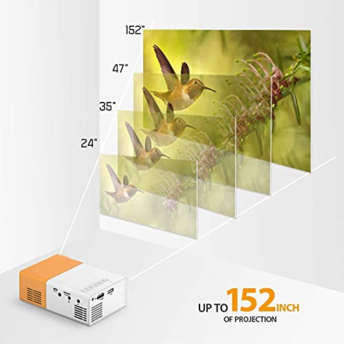 Image of BIGASUO UC 500 Projector, 400LM Portable Mini Home Theater LED Projector with Remote Controller, 3500 lm LED Corded, UC500 Support HDMI, AV, SD, USB Interfaces (BGP15)