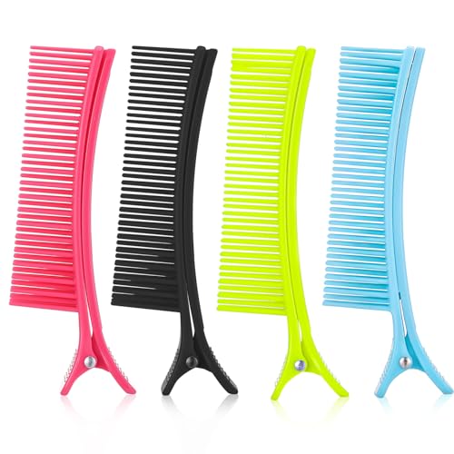 HAKFOO 4 Pcs Grip Clips for Hair Sectioning Quick Efficient for Coloring Cutting Styling Foiling and Placing Hair Extensions Hair DIY Accessories Multicolor