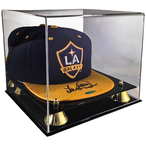Max Protection Baseball Hat Display Case - Acrylic Box with Mirrored Back, UV Protection, 2-Tier Hat Organizer, Hat Holder for Baseball Cap Storage and Display