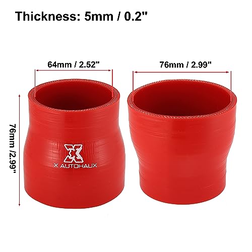 X AUTOHAUX 64-76mm 2.5-3 ID dritto silicone tubo...