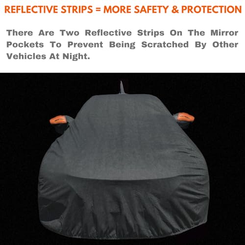 Image of ACTURATE Car Cover for MG Windsor EV (2024-2025) | 100% Waterproof Cover with Antenna & Reflective Mirror Pockets | Dustproof, Scratchproof, Heatproof Windsor EV Car Cover |Soft Cotton Lining| Grey