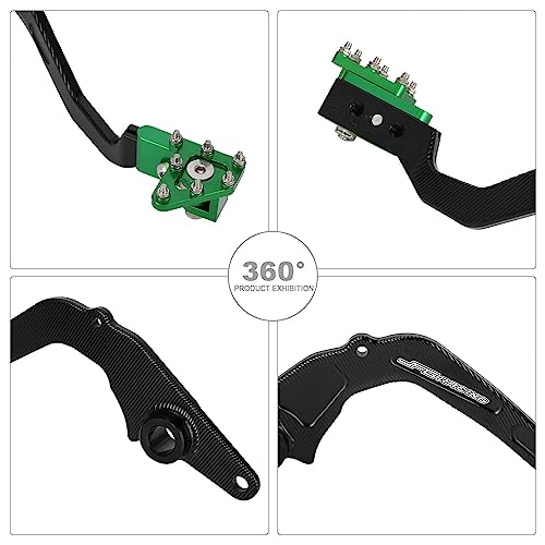 Image of JFG RACING Motorcycle Folding Rear Brake Pedal Foot Lever CNC For KLR 650 KLR650 1987-2018 ADV Green