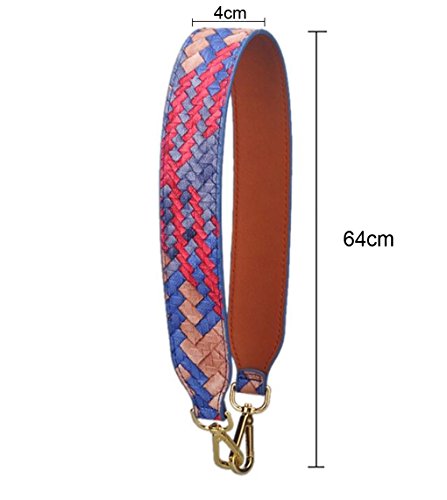Purse Straps Replacement Pu Leather Handbags Strap Shoulder Bag Straps Phone Pendant (Blue Braid-01) #TOP1