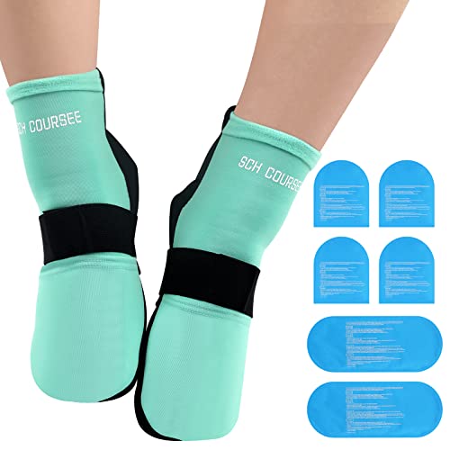SCH COURSEE Cold Therapy Socks, Reusable Foot Ice Pack Wrap ...