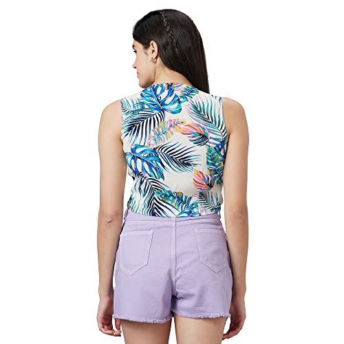 Image of Globus Women White Solid Sleeveless Top
