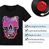 Sound Activated LED T-Shirt, Glow in The Dark Light Up Shirt for Men, Neon Shirt for Rave, Glow Party, Concert, Halloween, Purple Skull, Large #3