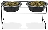 Platinum Pets Modern Double Diner Feeder with Stainless Steel Cat/Dog Bowl