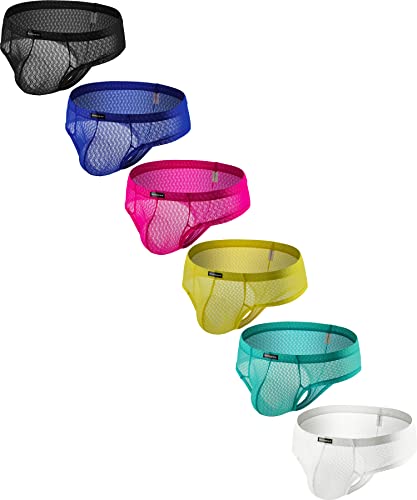 Men's Cheeky Bulge Pouch Thong Underwear Sexy See Through Lace Boxer Briefs Trunks