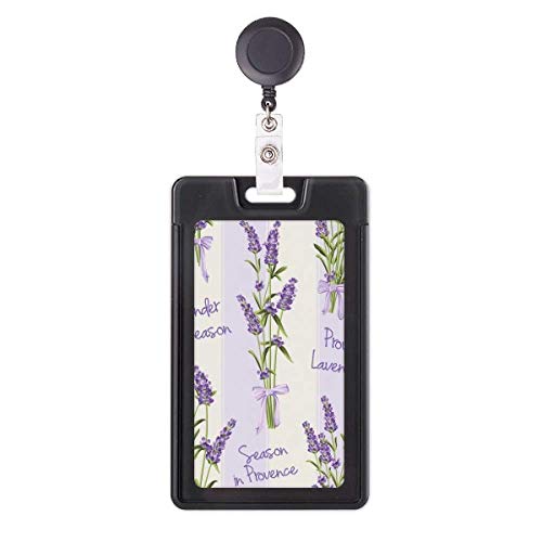 Porte-badge rétractable lavande pour carte d'accès et clés
