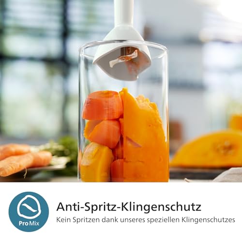 Philips 5000-Serie Stabmixer inkl. Schneebesen, Spiralizer, XL-Zerkleinerer - 1200 W Leistung. ProMix-Technologie. LED-Geschwindigkeitsanzeiger. Stufenlose Geschwindigkeitseinstellung (HR2684/00) 5