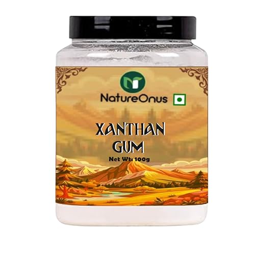 NatureOnus Xanthan Gum Powder - 100g | Food Grade for Stabilizer, Thickening and Binding Agent, Egg White Replacer, IceCreams, Spreads, Gluten Free| Xanthan Gum 100gms For Cooking & Baking