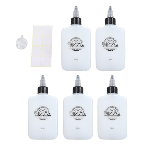 Piccolo Dispenser per Olio, 5 Bottiglie da 120 Ml in Plastica HDPE a Prova di Perdite, Design Compatto per di Soia All'aceto, Campeggio