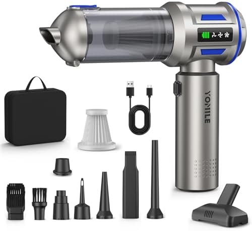 Yomile Mini Vacuum Cleaner, 2 in 1 27000PA Brushless Car Vacuum A...