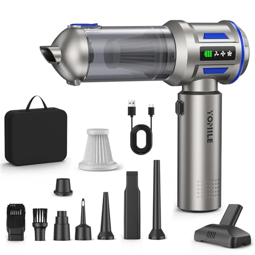 Yomile Aspirador de Mano, 27000Pa/120W, Aspiradora sin Cable Coche 4 en 1, Aspiradoras de Mano con Motor sin Escobillas de 250.000 RPM, para Coche/para Uso en la Oficina/la Cocina Yomile Aspirador de Mano, 27000Pa/120W, Aspiradora sin Cable Coche 4 en 1, Aspiradoras de Mano con Motor sin Escobillas de 250.000 RPM, para Coche/para Uso en la Oficina/la Cocina