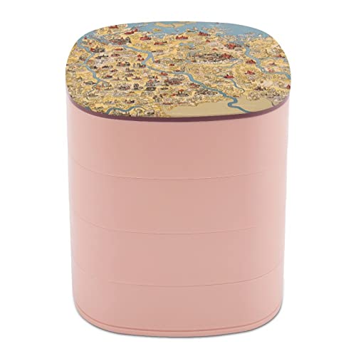 Coffret à bijoux de voyage River, boîte de voyage à bijoux à 4 couches, cadeau de coffret à bijoux de voyage pour femme (collier, boucle d'oreille, bagues, étincelles)