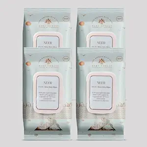 Baby Forest Neer 99.9% Water Baby Wipes- Pack of 4 | Ideal for 0 Plus Months | No Added Fragrance | Cruelty-Free | Plant-Based Formulations | Pack of 4 Wipes | Dermatologically Tested