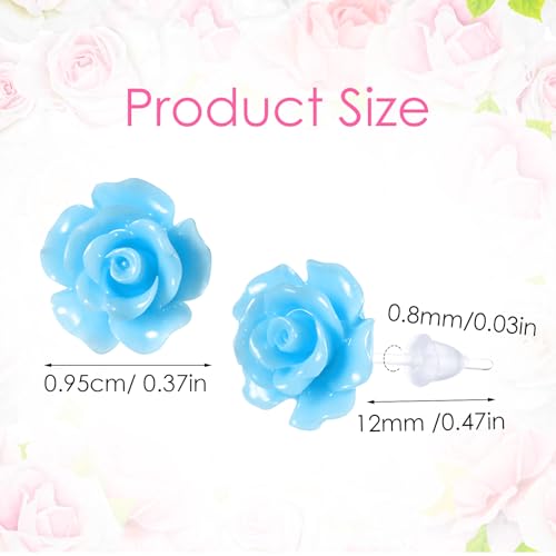 8 Pairs Plastic Earrings Flowers Studs Plastic Earrings for Sensitive Ears Flower Plastic Post Earrings for Women2
