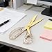 scissors all purpose, Titanium Coated Blades and Ergonomic Clear Handle, Clear Gold scissors for Office Desk, Modern Design for Craft, Sewing, fabric,Office/Gold