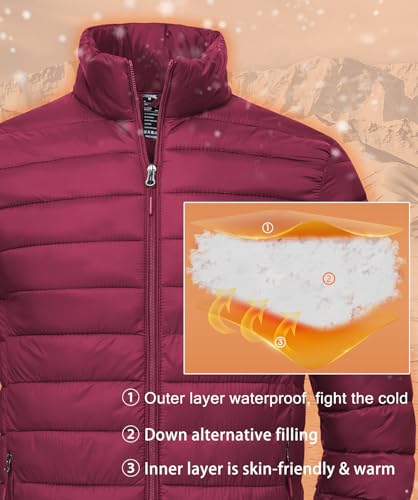 Image of SPOSULEI Men Puffer Jacket Packable Lightweight Winter Jackets Coats Outdoor Waterproof Insulated Jackets