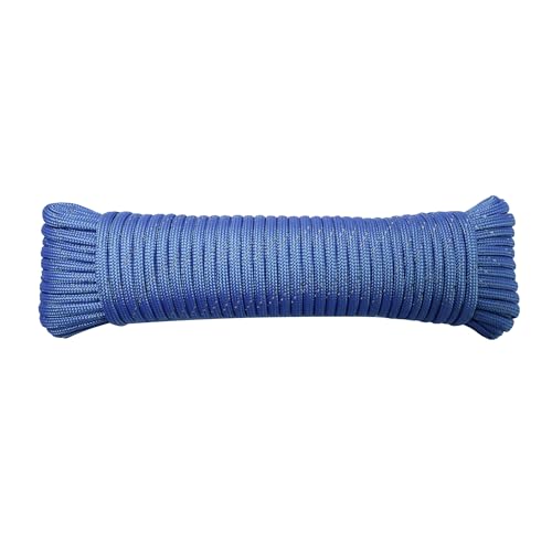 LUOPUTUO Paracord Rope, Reflective III Parachute Cord 7 Strand Core 550lb, 50ft Blue - High Visibility Abrasion Resistant Easy to Tie, Multi-Purpose Rope for Camping Survival DIY