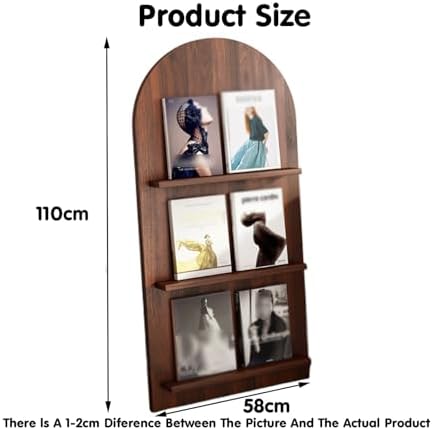 Wooden Newspaper Rack - 3-Layer Floor Magazine Holder for Living Room, Bedroom, Office & School - Stylish File Storage Solution in Color 2