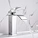 WINDALY Grifo Lavabo, Grifo Lavabo Cascada Baño, Grifos Lavabos de Una Manija, Grifo Para Lavabo Para Baño, Latón Cromo