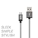 TUDIA USB Type C Cable, Nylon Braided USB-C to USB-A Fast Charging Cable 3.3 Feet (1 Meter) - Gray