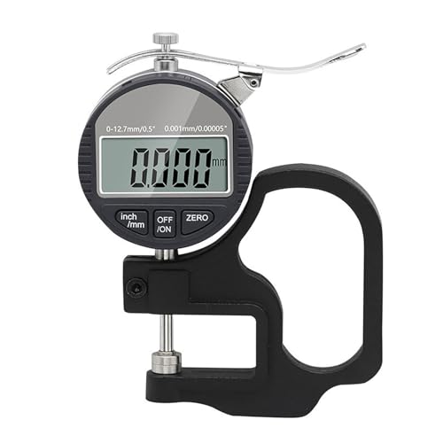 Jauge d'épaisseur numérique, précision de 0,001 mm, plage de 0 à 12,7 mm, pour mesurer le papier, le cuir, le tissu, le film, le ruban adhésif et le fil