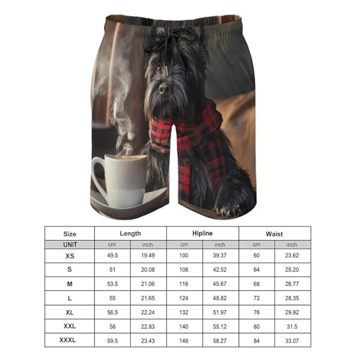 Cute Scottish Terrier Dog Men's Swim Trunks Quick Dry Board Shorts Hawaiian Beach Shorts With Pocket2