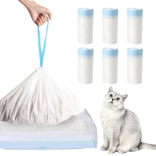 120 Count Cat Litter Box Liners, Durable Drawstring Cat Litter Bags, Heavy Duty, Litter Bags for Self Cleaning Litter Boxes Fit For MW-SC01/MW-SC02/MW-LR01(23