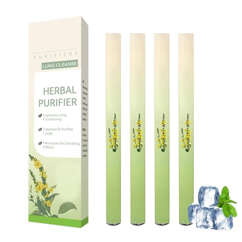 Lungenreinigung 4 Stück Mullein Kräuter-lungenreiniger Lung Purifier Lungenreinigungsspray Herbal Purifier mit Mullein Menthol & Thymian Natürlich Inhaler Stick für Sofort Frische Gefühl