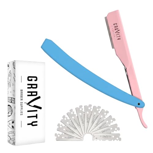 Gravity Razors Pro Straight Razor Kit, 2mm Exposure, 10 Blades - Spun Sugar