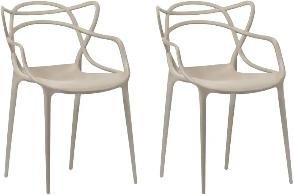 Kit 2 Cadeiras Allegra Design Moderno Confortáveis e Resistentes para Sala de Jantar Cozinha ou Área Gourmet (Nude)