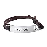 Yiyang Feminist Jewelry Gift for Women Motivational Funny Quotes Leather Bracelet I Got This