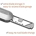 Metal-Handle Utility Knife, Finger Friendly Ceramic Blade, Auto Retracts for Safety, Heavy Metal Handle, Comfortable Grip, Stores Extra Blade, Ambidextrous, Easy Blade Change