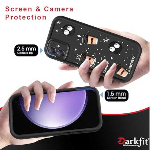 Image of DARKFIT Back Case Cover Compatible with Samsung Galaxy F05 / A05 | Cute Fun Cartoon Ball 3D Coffee Silicone Case | Body Protection | Camera Protection | Shock Proof | Color Black | Pack of 1