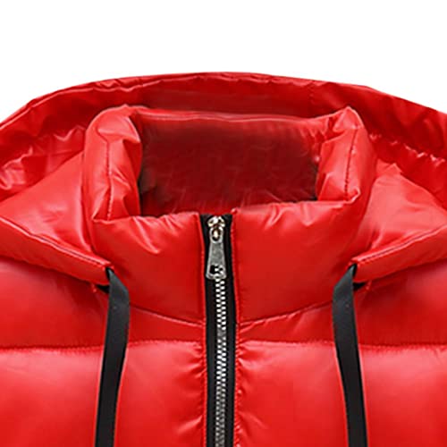 hlysgo Mens Shiny Metallic Puffer Vest Winter Warm Padded Zip Up Hooded Quilted Vest Sleeveless Down Jackets Outerwear4