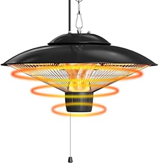 Lovinouse Electric Hanging Patio Heater, 1500W Adjustable Modes Waterproof Ceiling Heater for Indoor Outdoor, Infrared Outdoor Heater for Balcony