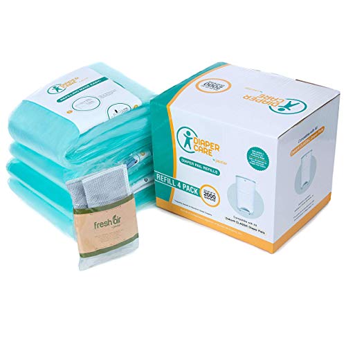 Image of 4 Pack Diaper Refill Liners - Compatible with Dekor CLASSIC Regular Size Pail- Disposable Diaper Pail Liners Hold Up To 2000 Diapers – Baby Scented Refills with Charcoal Smell Eliminator Bags