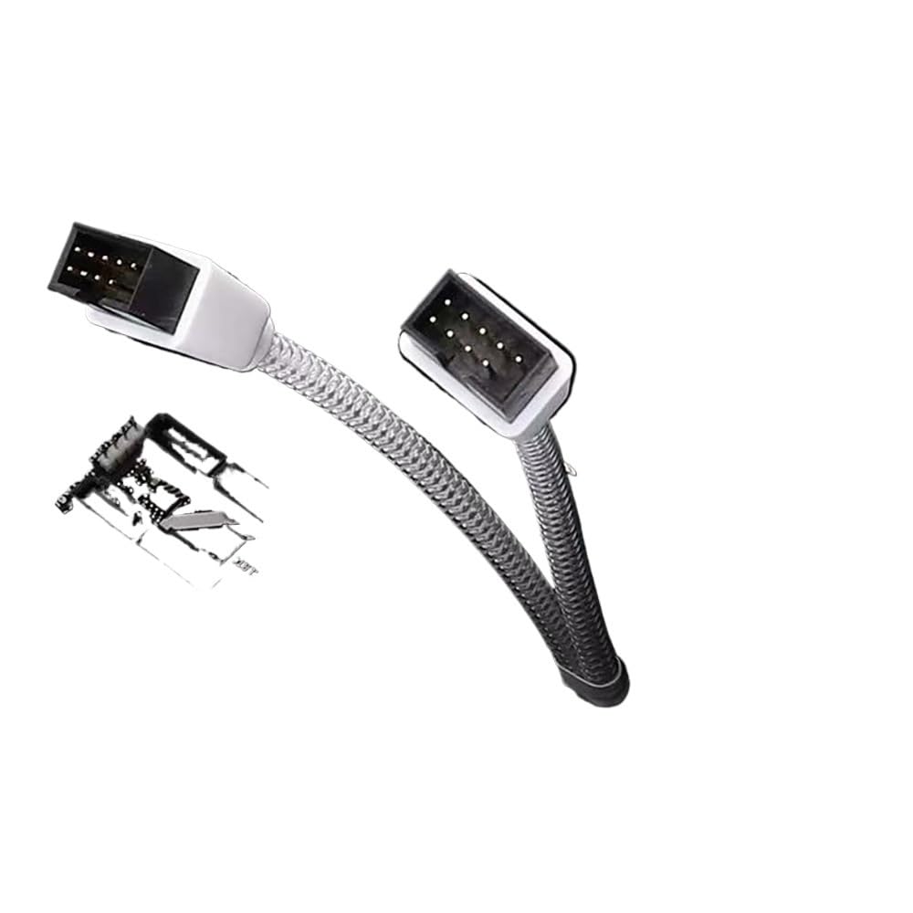USB 9-pinowy na podwójny 9-pinowy rozdzielacz kabli komputer PC obudowa płyta główna 1 w 2 wyjścia transfer danych pleciony przewód osłonowy HUB przedłużona linia (biały)