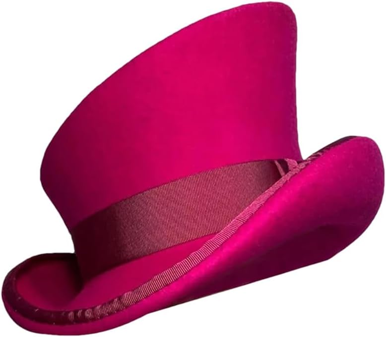 Unisex Asymmetric Wool Hat with Ribbon Cosplay Steampunk Punk Felt High Top Hat Halloween Magician Costume Caps