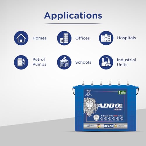 Addo EA2036XP | Tall Tubular | 200 AH Inverter Battery |Warranty 78 (39 ...